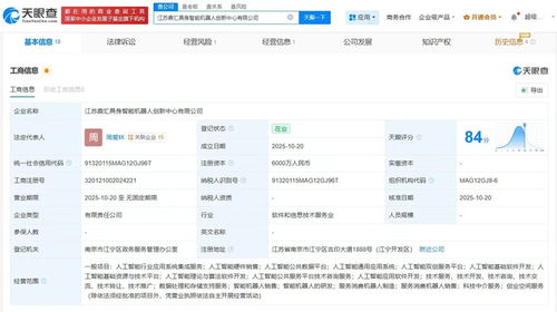 埃斯頓等企業聯手成立鼎匯具身智能機器人創新中心，注冊資本達6000萬，聚焦軟件開發